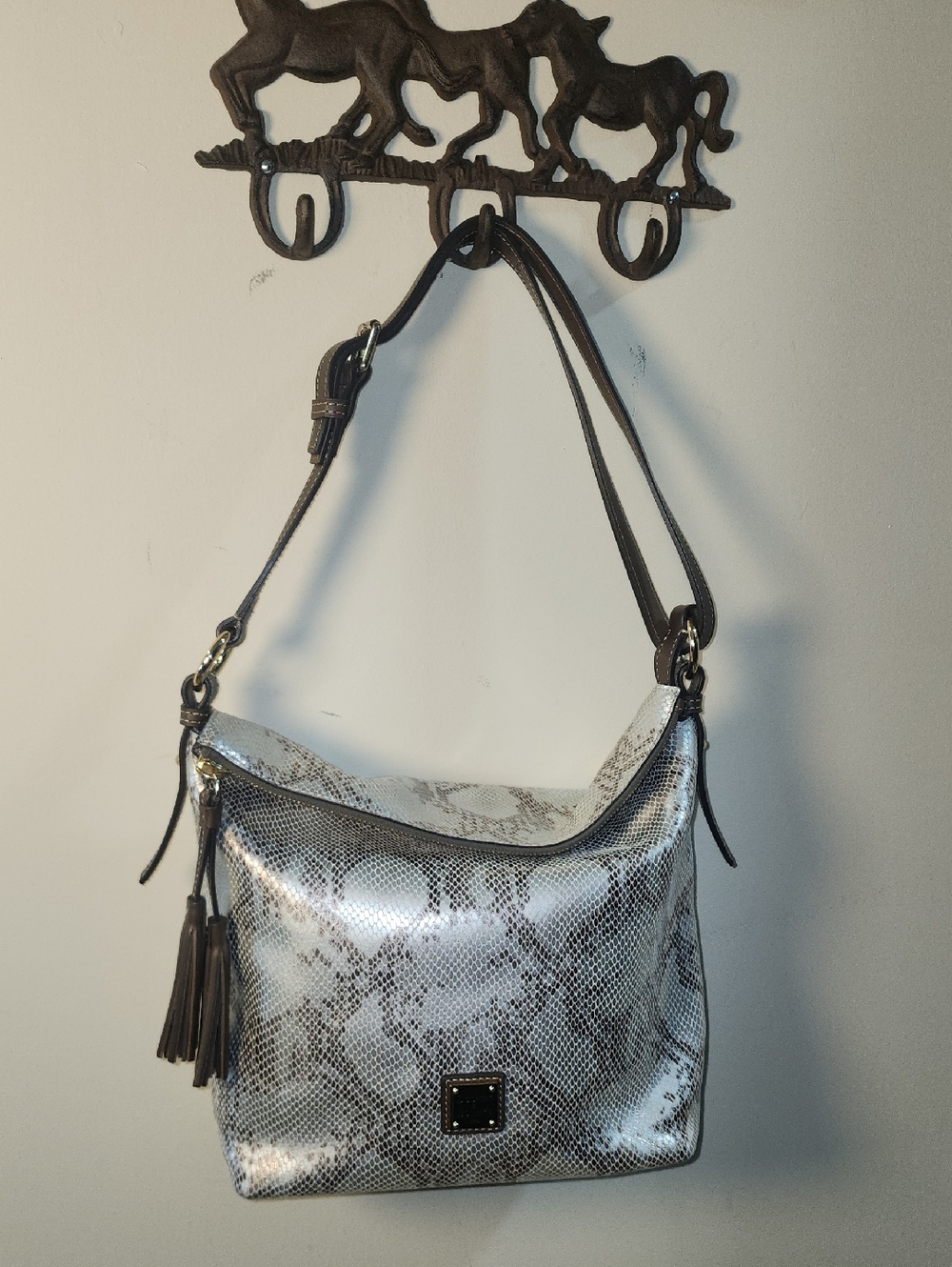 Dooney & Bourke Dixon Python Florentine Snake Print Leather Crossbody Purse